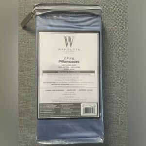 Wamsutta 400 Thread Count 100% Cotton Set Two Pillowcases Light Blue Periwinkle